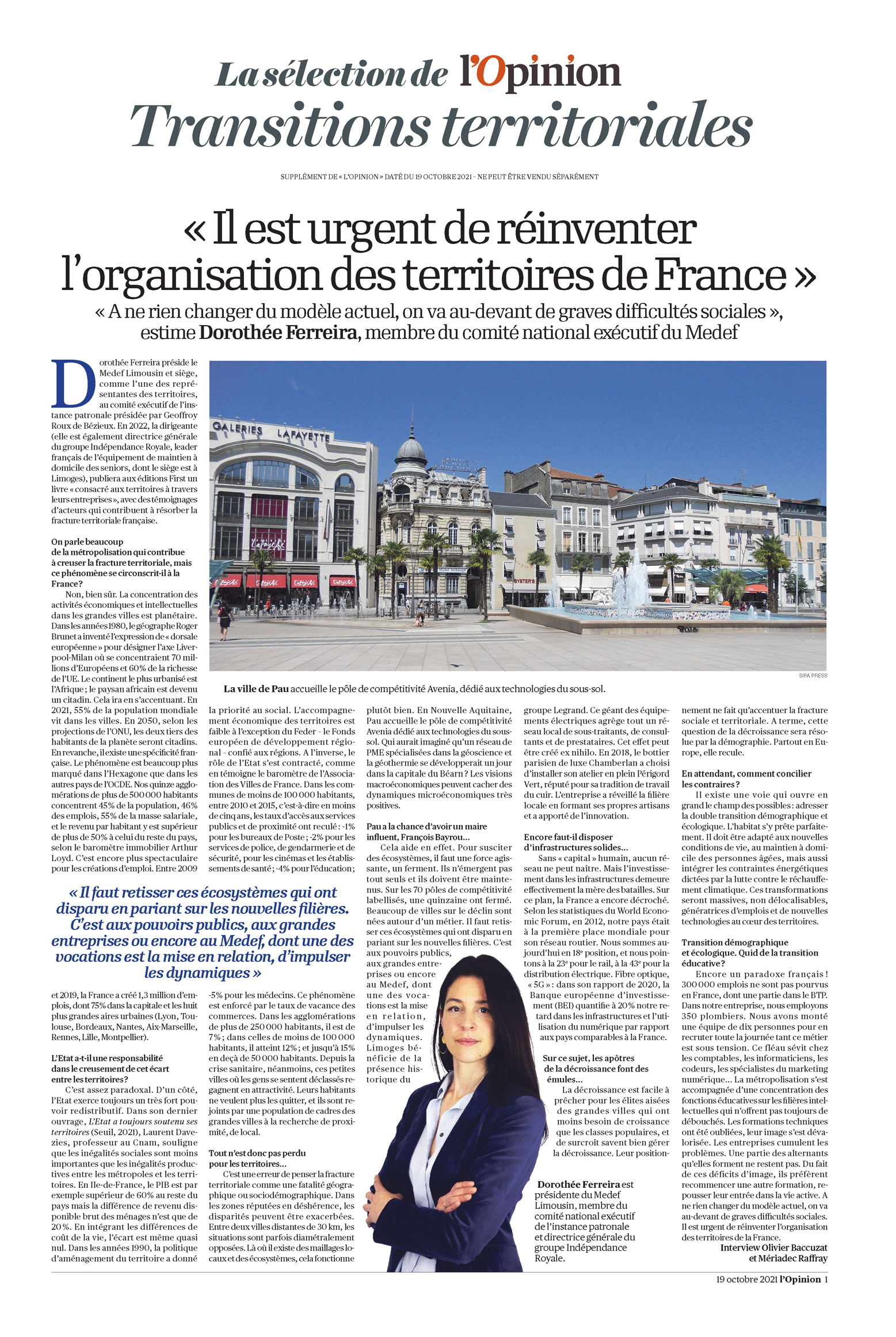 Dorothée Ferreira - Indépendance Royale - L'Opinion - 19/10/21