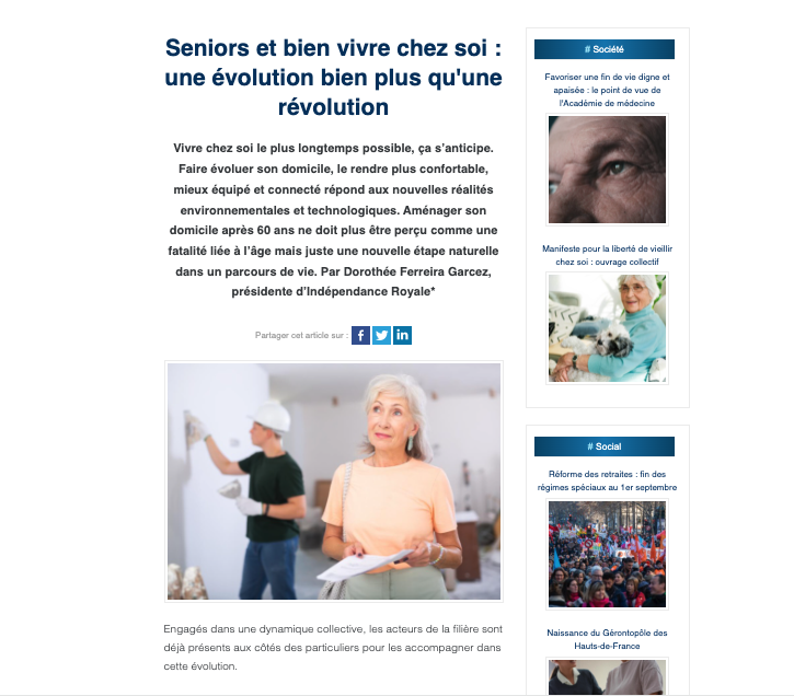 Seniors et bien vivre chez soi : une évolution bien plus qu'une révolution