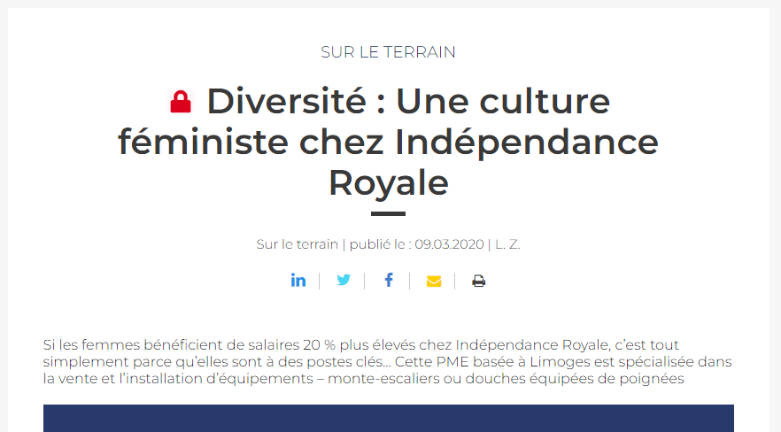 Une culture féministe chez Indépendance Royale